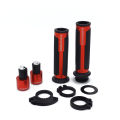 Universal BARRACUDA Aluminum Motorcycle Handle Bar Soft Grips CNC 7/8" 22mm - RED. 