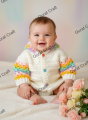 Colorful Crochet Hoodie Sweater / Handmade / Woolen. 