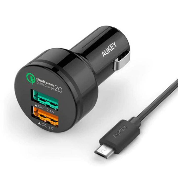 AU-KEY CC-T1 Qualcomm Quick Charge 2.0 30W 2 Port USB Car Charger