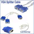 VGA Y Cable (1 Male VGA to 2 Female VGA Ports) - VGA Splitter Cable. 