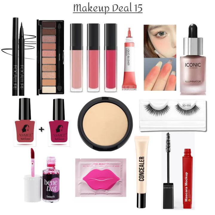 New pack of 15 Makeup Wending Deal Cosmetics + Eye Shadow + Gloss +Blusher+ Liner