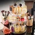 360 Degree Rotating Crystal Jewelry Cosmetic Perfumes Makeup Organizer Display Stand. 