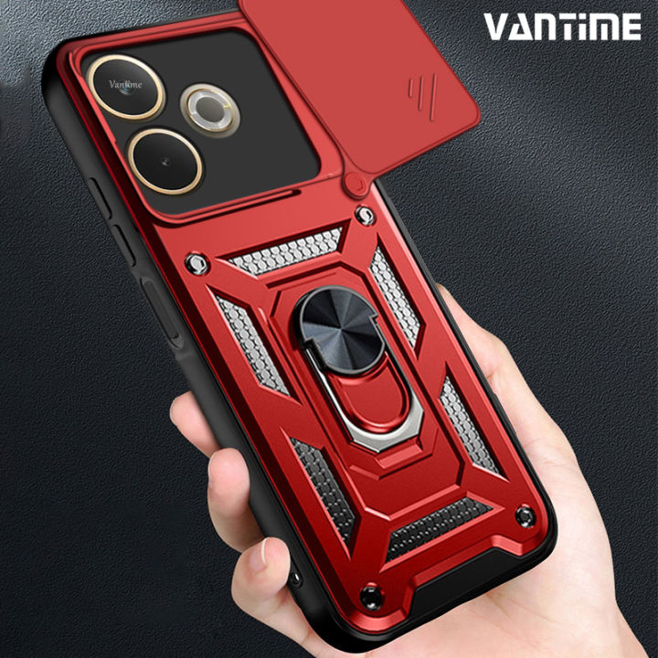 Vantime for OPPO A5 Pro 4G 5G Case Hard Sliding Lens Protect Stand Holder Back Cover