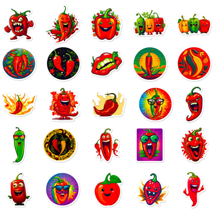 50Pcs%20Chili%20Pepper%20Hot%20Spicy%20Cute%20Cartoon%20Waterproof%20Vinyl%20Stickers%20for%20phone%20Water%20Bottles%20Laptop%20Suitcase%20-%20Image%206
