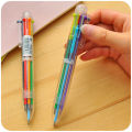 6 in 1 color multi function ballpoint pen 0.5mm novelty multi-color children's gifts office stationery and School. 
