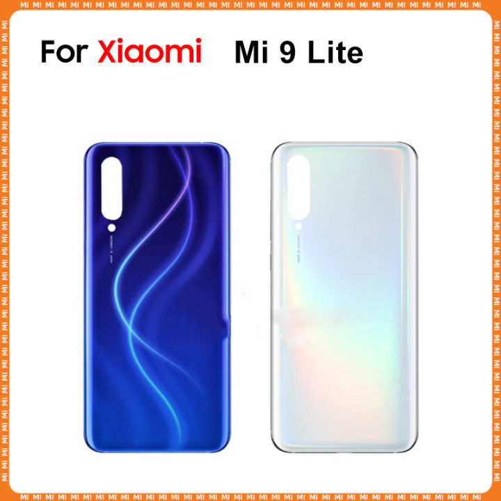 KIT) Copri Batteria biadesivo compatibile con XIAOMI Mi 9 Lite M1904F3BG MI CC9 6.39 Ricambio Vetro Posteriore Back Cover Retro Scocca adesivo Bianco