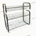 Kitchen Fancy Stainless Steel Rack , Dish Racks for Kitchen Plates High Quality 2 Layer 3 Layer Kitchen Sink DIsh Drain Organizer G Shape Bartan Stand For Kitchen Rack Holder Spoon Fork Bowl Holder Matel. 