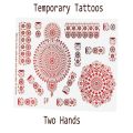 Waterproof Mehndi Stickers Temporary Tattoos, Henna Sticker and Stencils. 