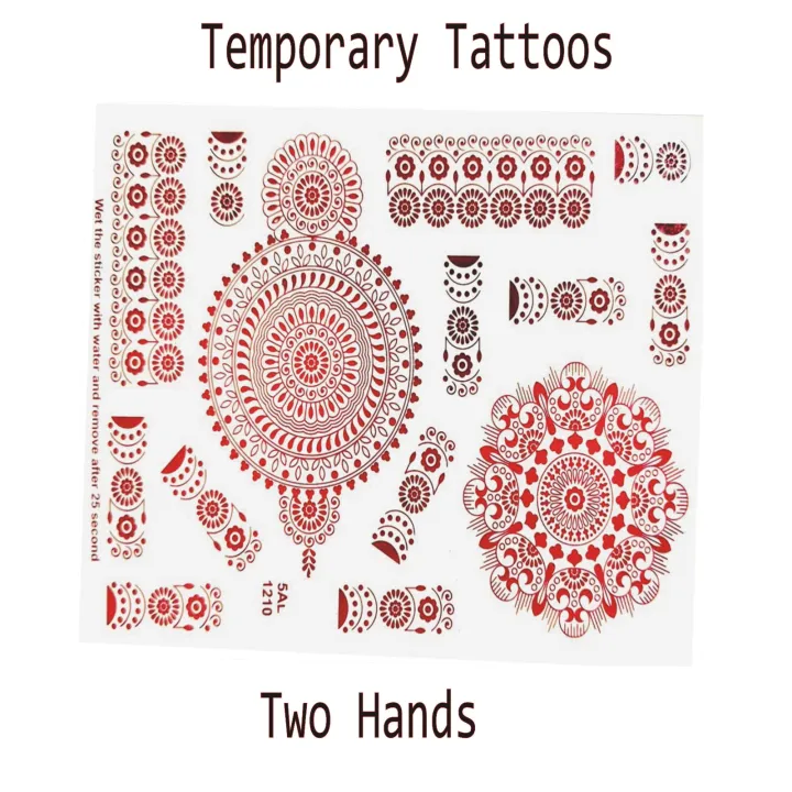 Waterproof%20Mehndi%20Stickers%20Temporary%20Tattoos,%20Henna%20Sticker%20and%20Stencils%20-%20Image%202