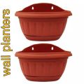 Pack of 1 & 3 Fiber Wall Hanging Planter Pot, Flower Pots for Indoor Plants Wall Planters , Vertical Garden Living Wall Mount Window Hang Indoor Outdoor Plant Flower Basket for Kitchen Herbs Balcony Railing Shelf Fence Bedroom Trellis Decor Modern. 