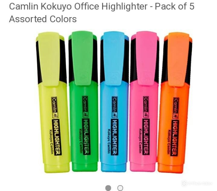 Highlighter%20pen%20PACK%20OF%20FIVE%20MULTICOLOUR%20-%20Image%202