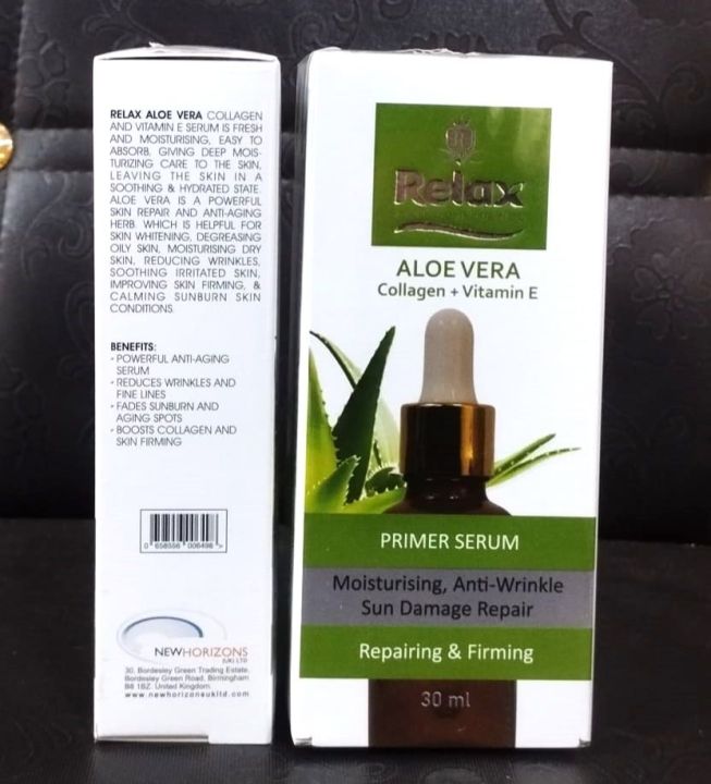 Relax UK Aloe Vera Collagen + Vitamin E Face Serum 30ml 
