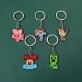 【Best value for money】 Cartoon 3D Minecraft Keychain Soft PVC My World Keyring Pendant Bag Accessories Kids Gift.