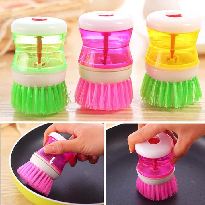 Dish Washing Brush | Kitchen Dish Brush | Plastic Dish Brush | Kitchen Dish Brush With Liquid Soap | Dish Washing Scrub Brush | Liquid Soap Dispenser Brush