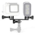 Double Tripod Adapter Mount Bracket Bridge Expansion for GoPro Hero 10 9 5 YI Eken Action Camera Selfie Flash Light Holder Mount. 