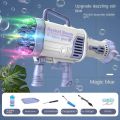 Rechargeable Bazooka Bubble Gun Wtih LED Lights By Zayraz 64 Holes Bazooka Bubble Gun for Adults & Kids. 