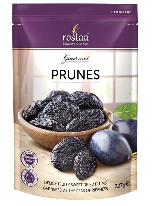Rostaa Dried Pitted Prunes (Gluten Free, Non-GMO & Vegan) (227g (Pack Of 1) Dried Plums, Rich Pitted Prunes,High in Vitamins and Fiber,High in Dietary Fiber,Dried Seedless Plums, Healthy Snacks