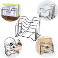 Iron Kitchen Shelf Pan Rack Cutting Board Holder, Metal Pot Lid Holder, Chopping Board Organizer, Stainless Steel Dish Rack, Multi Story Storage Rack Kitchen Holder, Pot Lid Organizer, Pot Cover Rack. 