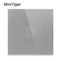 Minitiger EU Standard Touch Switch 1 Gang 1 Way wall Light Touch Screen Switch Crystal Glass Panel With LED. 