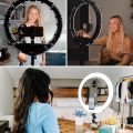 Lume Cube LED Ring Light for Videos, Selfies, Live Streaming |18” Circle Light with Stand, Phone Holder, and Camera Mount | Portable + 6.5 ft Tripod Stand and Travel Case  a218 tripoddd c. 