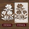 Big Geranium Flower Reusable Stencil Airbrush Painting Wall Art DIY Home Decor Scrap booking Album Crafts. 