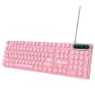 D500 Punk Wired USB Mouth Back Light Keyboard for Gamers Mouse Pink Suit Blue Punk round Parts Word Transparent Key. 