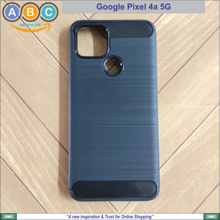 Google Pixel 4a 5G Case , Carbon Fiber and Brushed Texture Soft Silicone Shockproof Back Cover for 4a5G