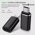 USB Type C To Micro USB Android Adapter Connector For Smart Phone Tablet Micro USB, Male to Type C Female Converter. 