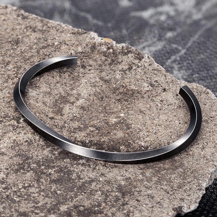 Hengli jewelry story Stainless Steel Men Vintage Black Bangle Cuban Cuff Bracelet Wristband Fashion Jewelry Friends Gifts Wholesale Daraz.pk