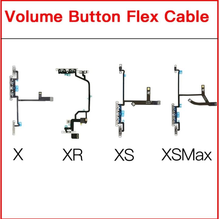 Volume Button Flex Replacement For iPhone X XR XS Max Volume Control With Mute Switch Flex Cable Include Metal Bracket
