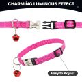 New Custom Cat Collar Reflective Kitten Puppy Collars With Bell Personalized Pet Cats Collar Necklace Accessories 19Cm To 30Cm. 