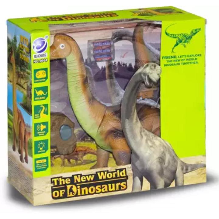 Dinosaur toy Dinosaur toy for kids Dinosaur toys big Rc dinosaur toy Battery Operated RC New World Dinosaur With Light & Sound - Infrared Remote Control R/C Dinosaur Brachiosaurus with Walking, Roaring Sound Action, Head Swing movementJurassic Park Theme