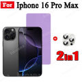 2 in 1 iPhone 16 Pro Max Matte Screen Protector Film For iPhone 16 Plus Pro Max Ceramic Tempered Glass Film + Camera Lens Film. 
