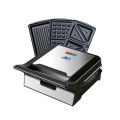 Anex AG 2039 C Deluxe Sandwich Maker 3 in 1 Sandwich maker, delicious hot sandwiches, crispy waffle, BarBQ grill Silver & Black 2 Years Brand Warranty. 