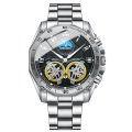 Double Tourbillon Watch Men'S Non-Fully Automatic Machine Hollow Mechanical Watch Multi-Functional Fashion Luminous Waterproof Watch. 