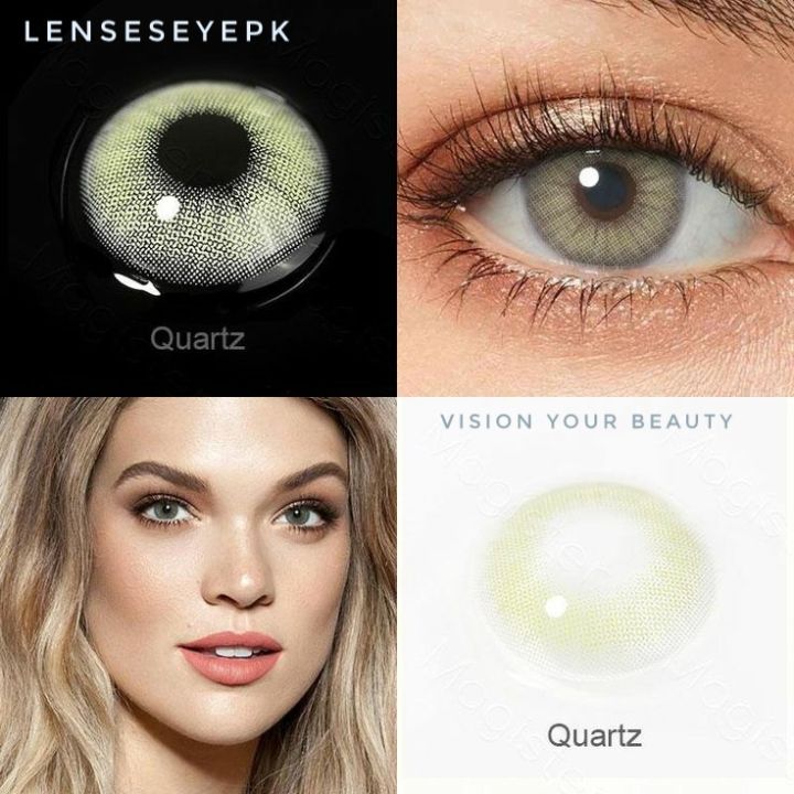IMPORTED ELDORADO CONTACT LENSES EYEWEAR LENS SHADE (QUARTZ) SOFT EYE LENS WITH LENS CASE ACCESSORIES / IMPORTED SOLUTION WITH KIT HIGH QUALITY. SPECIALY FOR DARK EYES
