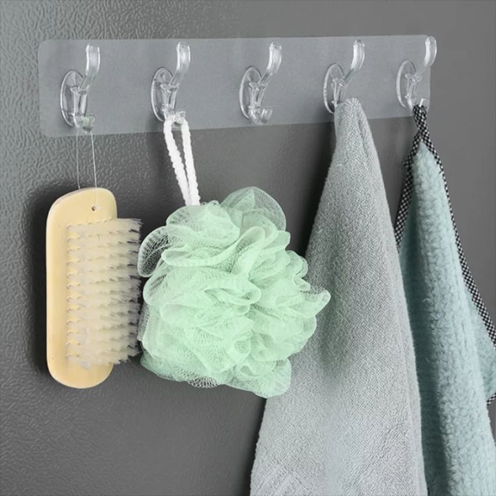 Multipurpose%206%20Row%20Transparent%20Strong%20Self%20Adhesive%20Door%20Wall%20Hanger%20Hooks%20-%20Image%202
