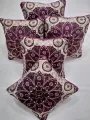 Experience Luxury Comfort with Our Premium 5-Piece Jacquard Velvet Cushion Cover Set. 
