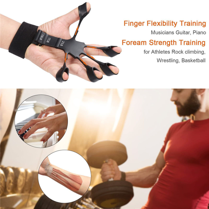 New Finger Gripper for Veins, 3 Gears Adjustable Silicone Finger Exercise Equipment For Finger Grip & Exercise, Finger Stretcher Trainer Stress Relief Improve Finger Dexterity