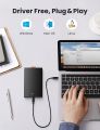 2.5 Inch Hard Drive Enclosure, USB C 3.1 6Gbps External HDD Case, UASP Supported, Compatible with 2.5 Inch SATA SSD HDD up to 10TB Crucial MX500 EVO 870, Driver-free on PC Laptop_MacBook PS4. 