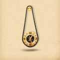 Golden-White Handcrafted Bike Chain Sprocket Wall Clock digitalclock. 