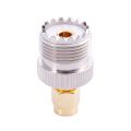 2x SMA Male to UHF Female SO239 SO-239 Jumper Plug RF Adapter Connect -259 Gold. 