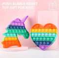 Pack Of 2 Popits Unicorn and Heart Shaped Soft Silicon Material Popits For Kids. 