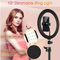 10(inch) 26cm Ring Light With Phone Holder & 3 Shades of Colours Only Ring light For Video Making Selfie Ring Light Photography Dimmable Makeup 26cm Ring Light Video Live 12w 5500k LED Fill Ring Lamp with Phone Holder USB Plug.. 