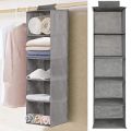 Tidy Hanger Kids Hanging Wardrobe Storage Organiser  5 Shelf Clothes Bag. 