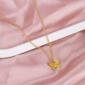 Versatile Black Butterfly Pendant Necklace Personality Collar Chain Light Luxury Jewellery For Women. 