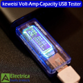 KEWEISI USB Current Voltage Capacity Tester Meter KWS-V20 Mobile Power Detector Charger Capacity Tester with LCD Display by Electrica. 