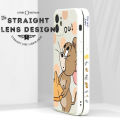 Jizetin for Infinix Hot 10S / Hot 10S NFC Back Cover Tom and Jerry Design Soft Multicolor Square Liquid Phone Case Full Camera Shockproof Protection Silicone Phone Cases. 