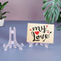 Plastic Triangle Display Stand Mobile Phone Holder / Small Transparent Decorative Display Stand for Commemorative Coins. 