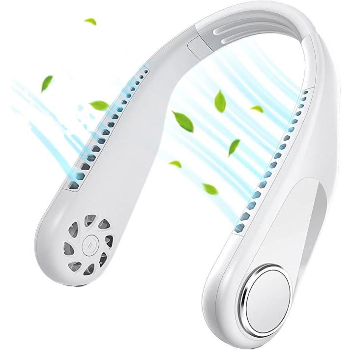 Neck Fan Portable Bladeless neck fans rechargeable 360° USB Cooling Fan Super Strong hanging neck fan Portable Personal Fan Super Quiet Fan Dual Cooling Fan Summer Fan